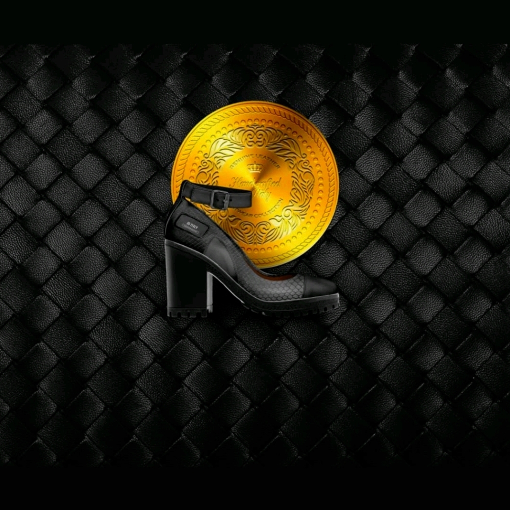 Designer Italian Leather Ankle Strap Heels